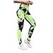 Geilisungren Damen Leggings Sport Bunt Leggings Damen High Waist Yogahose 3/4 Länge Sport Leggins Push Up Sportleggings Fitness Stretch Tie Dye Yoga Hosen Frauen Sporthose Lange Fitnesshose Streetwear