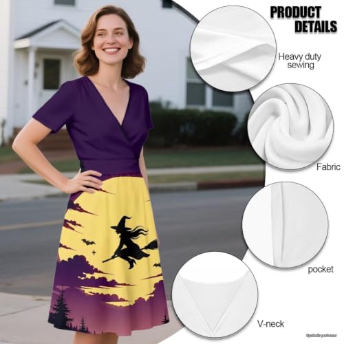 Image of Women's Summer Dresses Short Sleeve Formal Dresses with Pockets