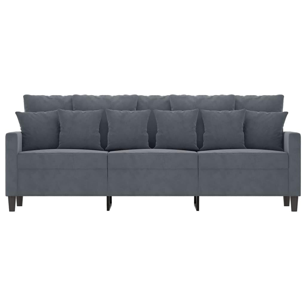 Willood 3-Sitzer-Sofa Dunkelgrau 180 cm Samt
