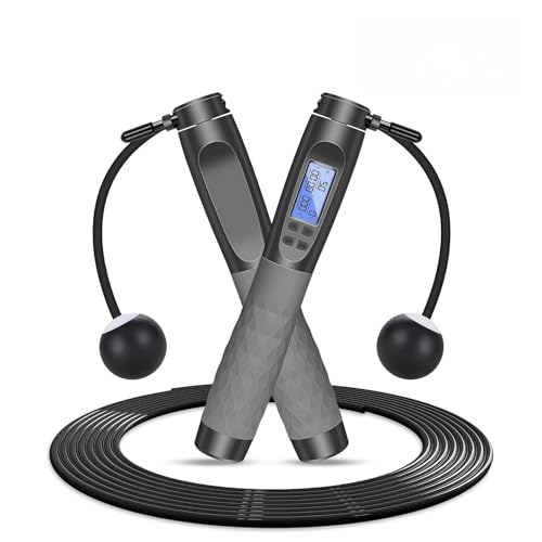 flintronic Springseil mit Zähler,Springseil Erwachsene Fitness, Speed Rope,Verstellbare Skipping Rope Jump Rope mit Anti-Rutsch Griffe für Intervalltraining Training HIIT flintronic Springseil mit Zähler,Springseil Erwachsene Fitness, Speed Rope,Verstellbare Skipping Rope Jump Rope mit Anti-Rutsch Griffe für Intervalltraining Training HIIT