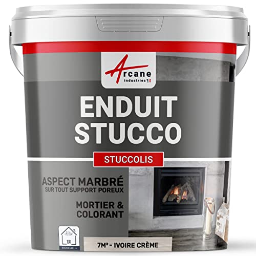 ARCANE INDUSTRIES Mortier et Teinte, stuc, sans Primaire, ni Finition : Stuccolis - 7 m² Ivoire Crème