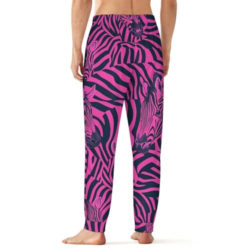 Zebras Pattern Stitching Men's Pajama Bottoms Sleep Lounge Soft Comfy Pants Sleepwear3