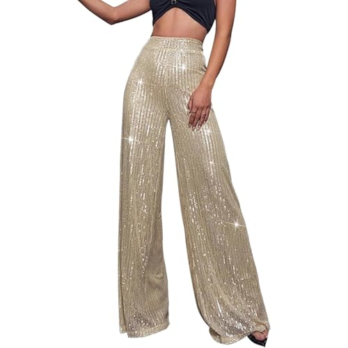 Sequin Pants Women - Glitter High Waist Flare Pants, Party Clubwear, Sparkly Bell Bottoms for Night Out, Dinners & Events4