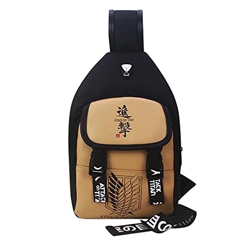 Mingliang Anime Gedruckte Umhängetasche Brusttasche Großraum Mode Umhängetasche Attack on Titan Cover