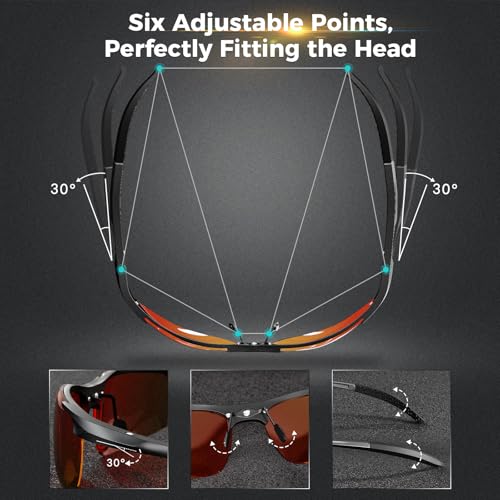 Image of DADA-PRO Polarized Sunglasses Men Sport Driving Sun Glasses Ultralight Al-Mg Mirrored Shades UV400 Protection