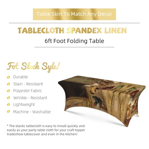 Nappe extensible poules de ferme lavable anti-plis