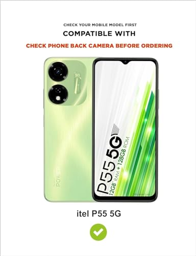 Image of COVERBLACK Soft Rubber Back Cover for Itel P661N / Itel P55 5G - Transparent