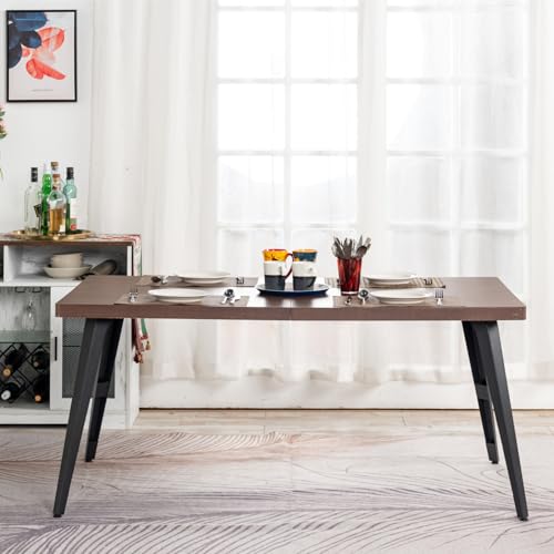 El Mejor Listado de Mesa de 6 Sillas más recomendados. 49 HOMYLIN Mesa de Comedor 6 Personas 160cm Rectangular Estilo Retro Moderna Mesa de Conferencias con Patas de Metal para 4 a 8, para Comedores restaurantes,cocinas,salón,Sala de...