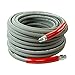 INTERCHANGE BRANDS, LLC - 3/8 In x 50ft 6000 PSI High Pressure Washer Hose Gray Non-Marking, R2 2-Wire Braid, Quick Couplers, 275 Max Temp, Assembled in USA