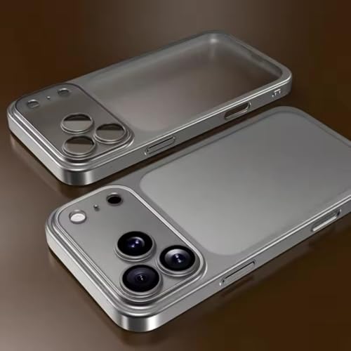 RNOZX iPhone17 Pro Max�p �������b�L���H PC�� �����X�}�z�P�[�X �����Y�ی� �}�b�g�����o�b�N�v���[�g �n�[�h�J�o�[ (iPhone17 Pro Max�p/�O���[)