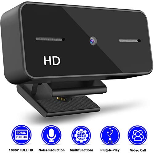 Webcam with Microphone,URXTRAL 1080P HD Webcam Computer Live Streaming Web Cam USB Web