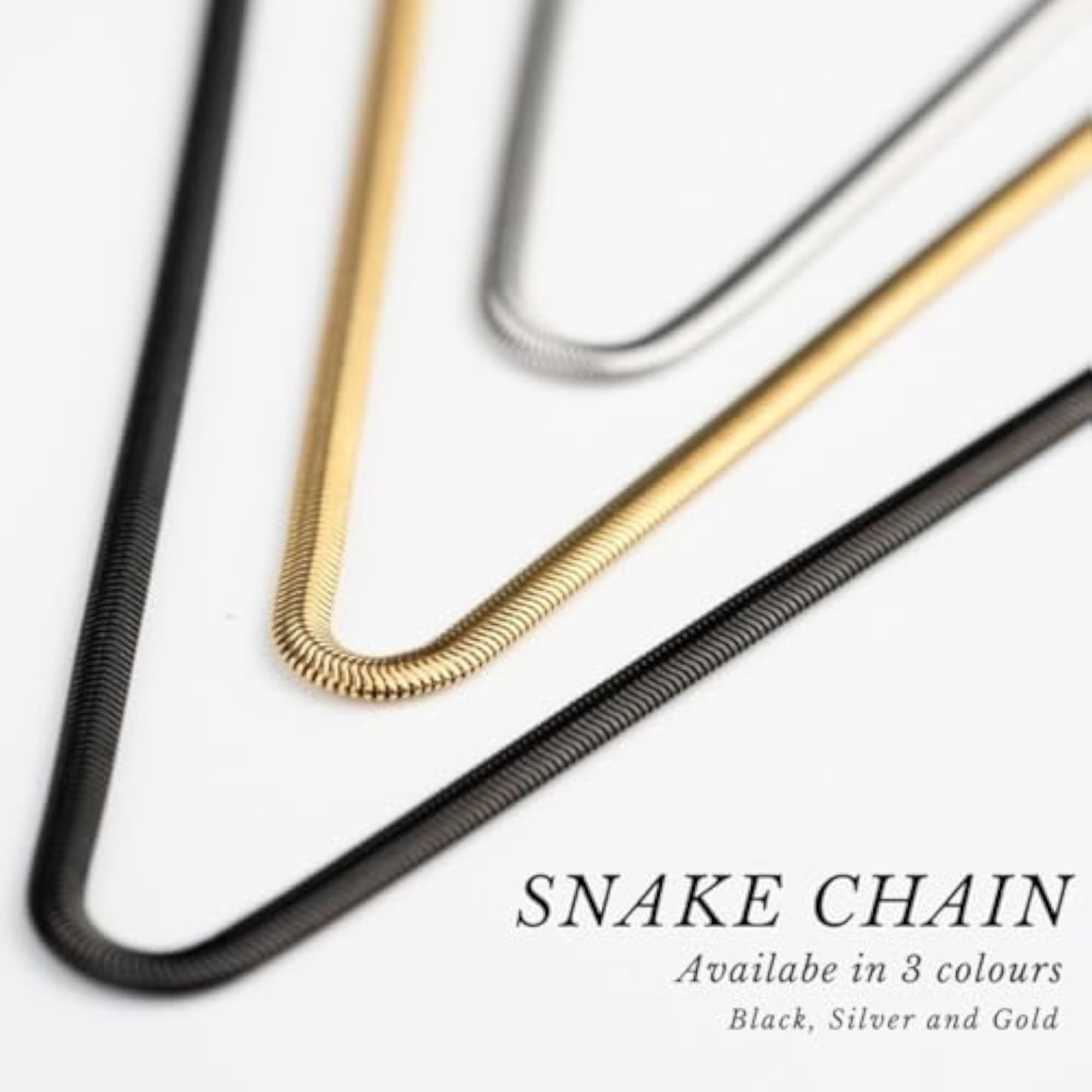 Stainless Steel Oscar Snake Mini Curb Chain Necklace for Men