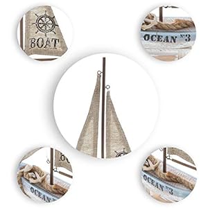 CoTa Global Coastal Horizon Wooden Sailboat Model Ship Nautical Decor, Rustic Nautical Sailboat Decor Table Top Decorations for Living Room Centerpiece and Beach Decorations for Home - 14.1 Inches CoTa Global Coastal Horizon Wooden Sailboat Model Ship Nautical Decor Rustic Nautical Sailboat Decor Table Top Decorations for Living Room Centerpiece and Beach Decorations for Home 141 Inches