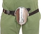 Medieval Armor Codpiece – SCA Buhurt Knights Steel Groin Protection Plate, Medium Size, Silver for LARP, Reenactments & Cosplay,