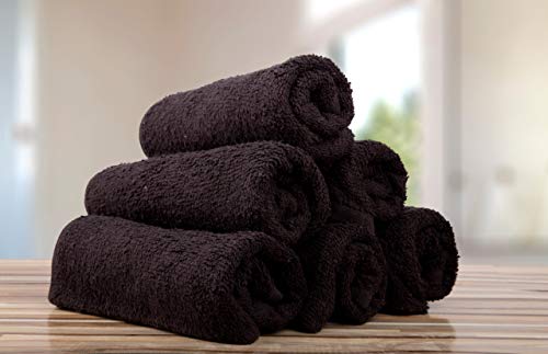 Bleach Proof Salon Towels (24 Pack, 16 x 27 Inches) Black - 100% Cotton Towels For Hairdressing Salons, Spas, Hotel. For Hand, Face & Hair Use - Thumbnail 2