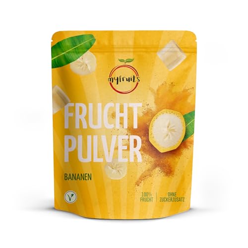 myfruits Bananenpulver, gefriergetrocknet, 200g, zu 100% aus Bananen, Fruchtpulver für Smoothie, Shakes & Joghurt
