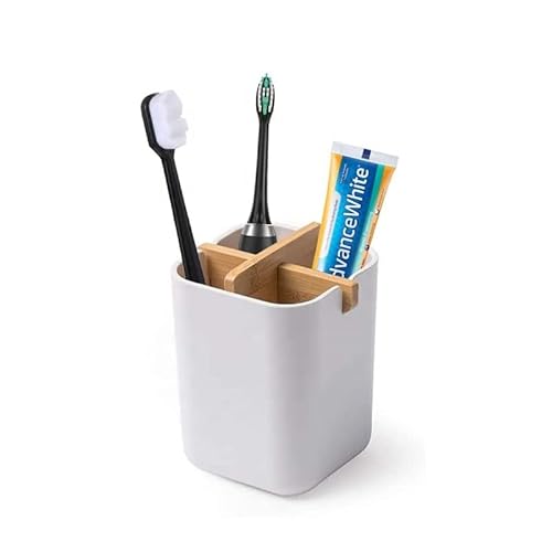 Zenhomes Bamboo Toothbrush Holder, Natural Eco Friendly Holder, Office Pen/Pencil Holder, Makeup Brushes Organizer #TOP22
