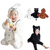 [giminuo] ハロウィン ベビー 衣装 ポンチョ 男の子 女の子 フォト コス コスチューム ベビー服 コスプレ モクモフ 秋 服 着ぐるみ なりきり かぼちゃ こうもり お化け 幽霊 記念写真 お揃い 73 80 90 100cm (ホワイト, 73cm)