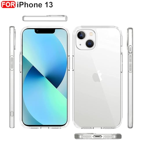 Image of JOTECH Crystal Clear Transparent Back Case Cover for iPhone 13 | Full Device & Camera Protection Shockproof TPU Silicone Back Cover Case - Transparent