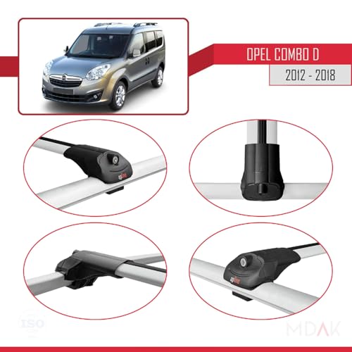 Barres de toit robustes en aluminium gris pour Opel Combo D modèle 2012-2018 - 4
