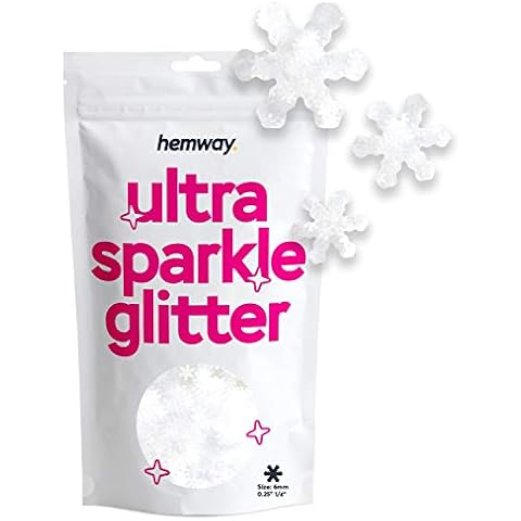 Hemway Ultra-Schein-Glitter - 1/8" 0,125" 3mm - Schneeflocke-Feiertags-Winter-Schnee Fall Glitter Cover