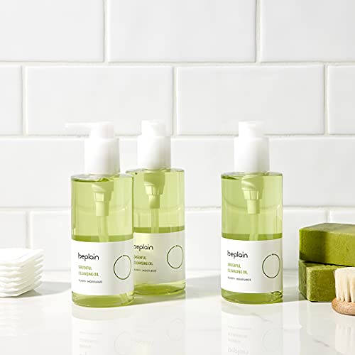 Beplain Greenful Vegan Cleansing Oil 6.76 Oz | Natural Deep Cleansing Oil For Sensitive & Dry Skin | Stubborn Makeup Remover | Gentle Pore Cleanser | Korean Cleansing Oil | K-Beauty #TOP7
