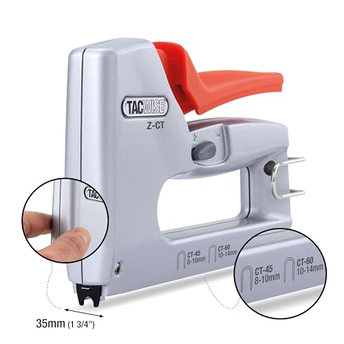 Tacwise 1763 Z-CT Duo Metall Kabeltacker mit 4000 Heftklammern, verwendet Heftklammern des Typs CT-45 und CT-60 Heftklammern