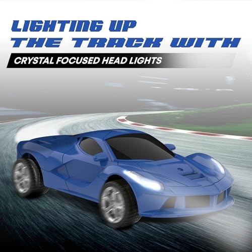Image of SEEDO Rechargeable Remote Control Racer Car High Speed Racing Sports Car with LED Headlights, High Gloss Anti Scratch 1: 24 Scale Fast RC Vehicle Toy for Kids 8+ Years (Pack of 1, Blue)