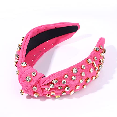Crystal Knotted Headband For Women Crystal Embellished Wide Top Knot Headband Women's Fashion Headbands Hair Accessories #TOP6