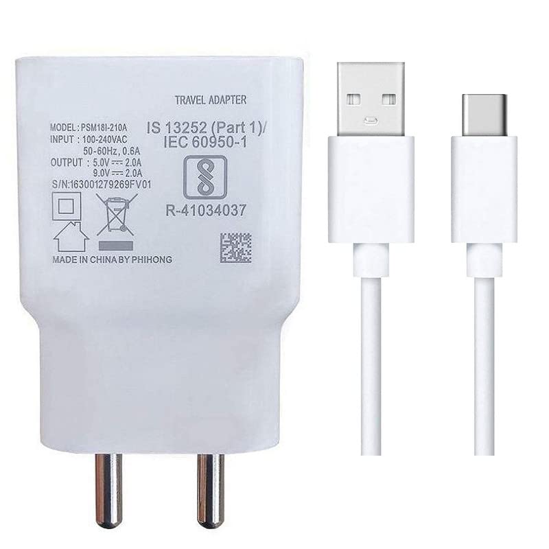 33W Fast Type-C Charger for Vivo S1 Prime Original Wall Mobile Charger Qualcomm QC 3.0 Quick Rapid VOOC AFC Charger with 1m Type C USB Data Cable (3.0 Amp, VO, SSH-60, White) (B0CK4SHT7P) Amazon Price History, Amazon Price Tracker