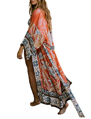Bsubseach Beach Cover Ups for Women 2025 Kimonos Robe Cardigans Long Beach Dress Swimsuit Cover Up with Belt