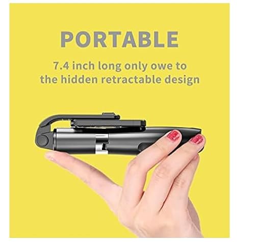 Bastão de selfie portátil, tripé portátil para telefone com controle remoto sem fio removível, tripé