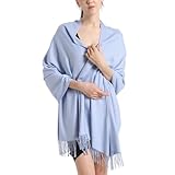 vimate Shawls and Wraps, Soft Light Blue Pashmina Scarves and Shawls for Women/Ladies (Light Blue)