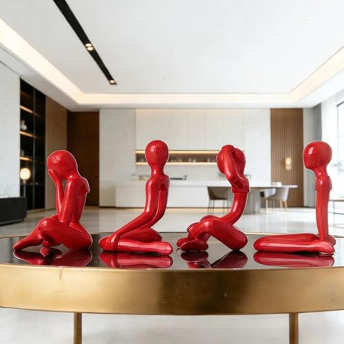 Juego de 4 Estatuas Abstractas para Decoración Moderna miniatura 4