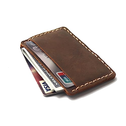 New style Handcrafted Front Pocket Card Holder, Leather Minimalist Cardcase, Credit Card Holder, 3 Card Slots