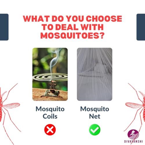 Image of Divyanshi Mosquito Net || Blue Rectangular Fine Mesh Mosquito Net for Single Bed /Double Bed, 7x7 Insect Protection Repellent, Perfect for Indoors and Outdoors