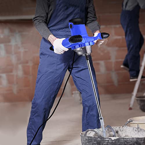 Portable Concrete Cement Mixer Paddle Mixer Drill - Electric Stirrer/Mixer with Gear Selection M14 Drill Mixer Stirring Handheld Tool for Mixing Plaster/Paint/Mortar/Glue/Adhesive/Concrete - Image 2