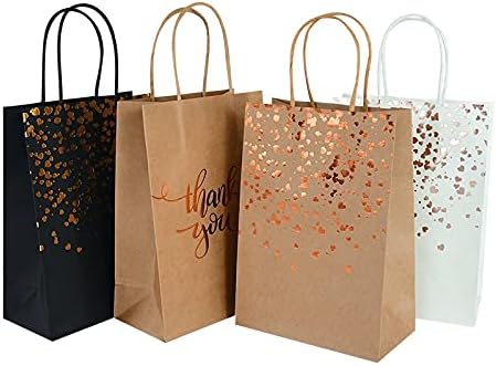 Sturdy Storage Box 6 Pcs Brown Paper Bags with Handles–Thank You Gift Packaging Bag for Thanksgiving Wedding Birthday Guests Christmas for Christmas, Halloween, Graduations, Weddings ( Color : E )