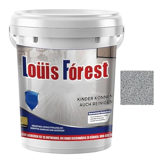 Louis Forest Epoxy Floor Paint, Epoxy Floor Paint for Concrete, High-Gloss Marble Effect Paints, Waterproof and Non-Slip, Suitable for Indoor and Outdoor Use (5kg,Gray*B)