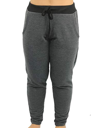 Kit Com 3 Calças Moletom Ayron Feminina Longa Sem Punho Preta, Cinza Claro e Cinza Escuro (M)