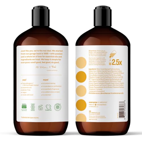 Image of Everyone Liquid Hand Soap Refill, Meyer Lemon Mandarin, 32 oz 2-Pack | Everyone Liquid Hand Soap Refill, Meyer Lemon Mandarin, 32 oz 2-Pack