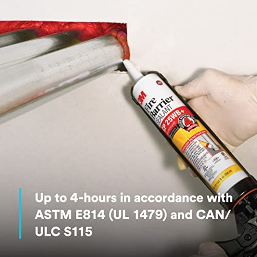 Image of 3M 11641-case Fire Barrier Sealant CP 25WB+, Cartridge, 27 fl. oz. (Pack of 6),Red