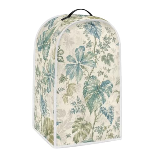 Image of Talayituse Vintage Palm Leaf Botanical Print Blender Dust Cover, Fingerprint Protection Cover for Stand Mixer or Coffee Machine, Home Kitchen Appliance Covers for Stain Dust Resistant Supplies