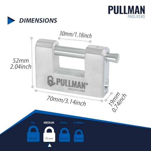 Image of Heavy Duty Keyed Alike Padlocks with 4 Keys - High Security Locks for Garage, Warehouse, Containers (2 Pack) (70mm)