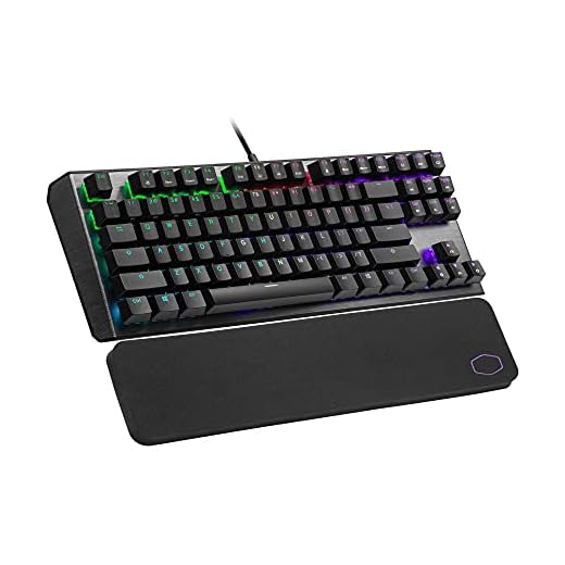 Cooler Master CK530 V2 Clavier Gaming mécanique sans pavé numérique - rétro-éclairage RGB, contrôle à la volée, Aluminium, Repose Poignets Inclus - QWERTY TKL US/switches TTC Rouges Standard
