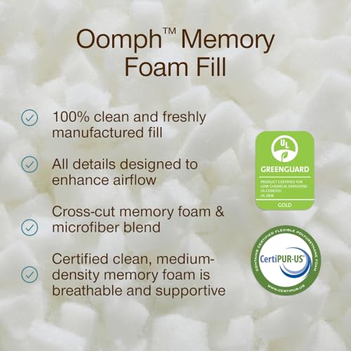 Image of Coop Home Goods Extra Oomph Fill, Cross-Cut Memory Foam, Medium Density Pillow Fill, Extra Fill Bag, Refill to Customize Your Premium Adjustable Pillow, GREENGUARD Gold and CertiPUR-US Certified