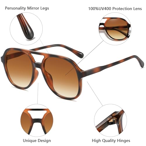 Retro Aviator Sunglasses for Women Men Classic 70s Vintage Trendy Square Aviators Sun Glasses2
