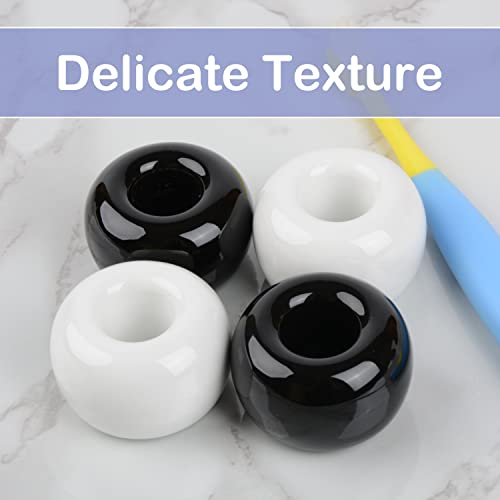 Aisiming Couple Toothbrush Holder,Toothbrush Holder For Children, Shaver Holder, Durable Ceramic, For Bathroom Countertop Or Writing Table, Black And White, 4 Pieces. #TOP3
