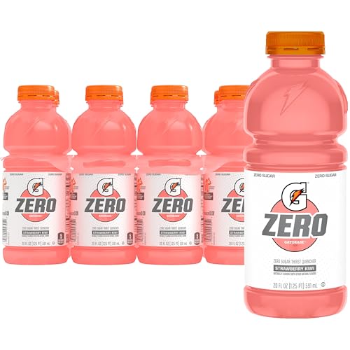 Image of Gatorade Thirst Quencher Zero Sugar Sports Drink, Strawberry Kiwi, 20oz Bottles, 8 Pack, Electrolytes for Rehydration