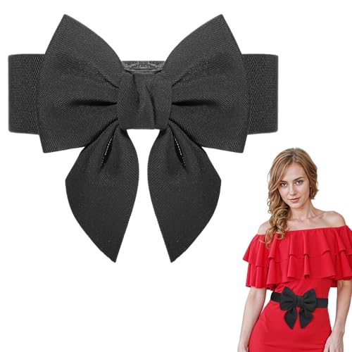 Bow Belt Bowknot Sash Belt Elastic Stretchy Waist Belt 'Wide Vintage Cinch Belt for Dress Jeans Bridal Wedding Prom